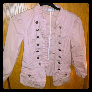 Quarter sleeve open blazer jacket